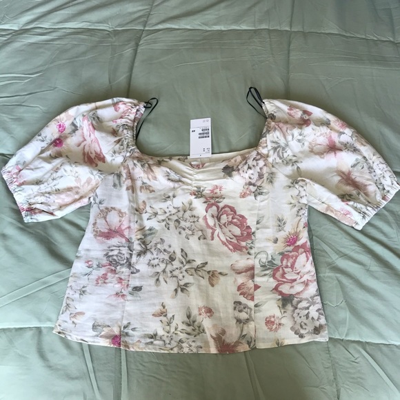 H&M off the shoulder Summer flower Top☺️🌸 - Picture 4 of 7